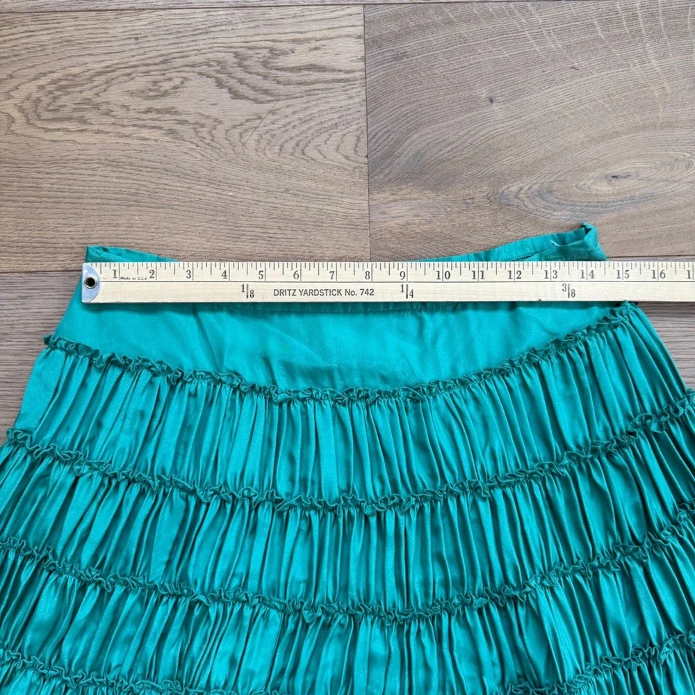 Clio Reversible Silk Quilted Jacket WD·NY Silk Tiered Skirt Set Green‎ PL 6
